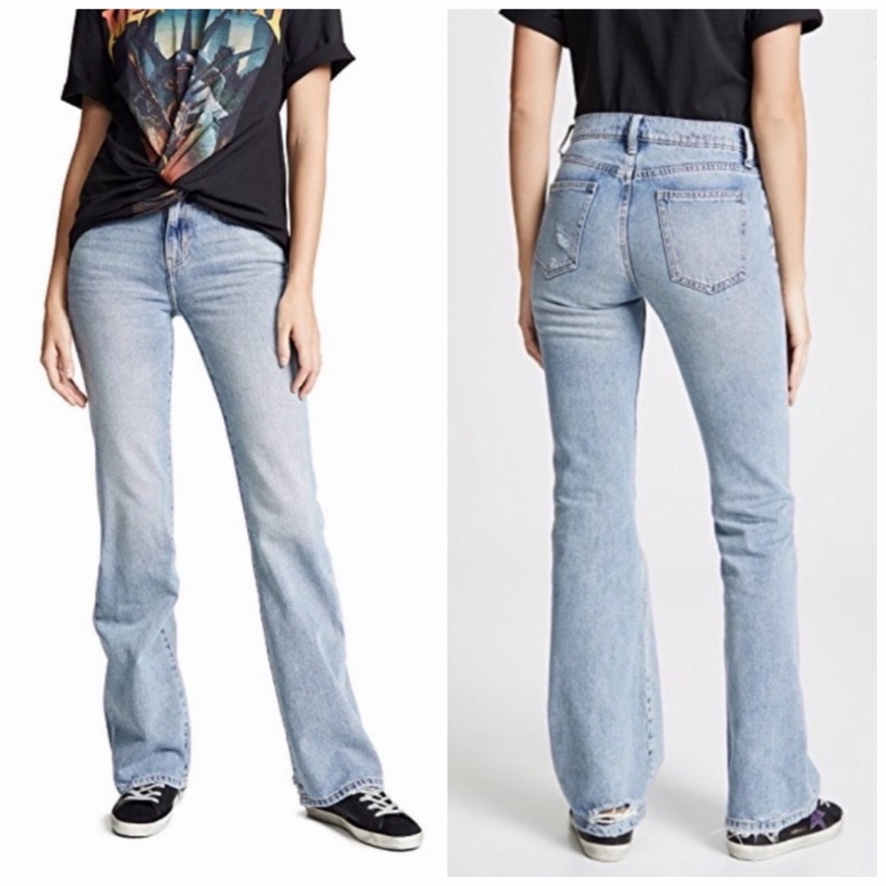 Current/Elliott Jarvis blue jeans in Hartley wash NWT size 30 distressed flare - Picture 13 of 14
